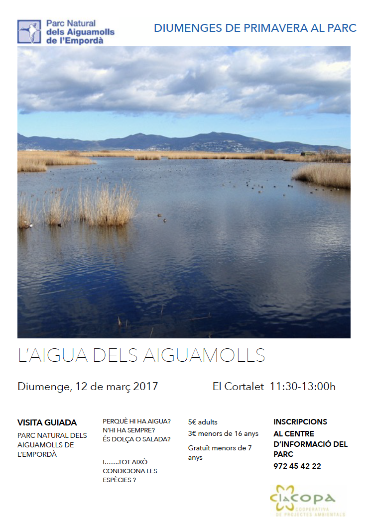 12 de març 2017. Visita guiada. L'AIGUA ALS AIGUAMOLLS 