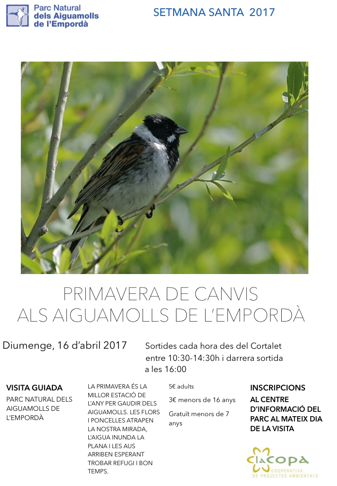 16 d'abril 2017 Visita guiada als Aiguamolls de l'Empordà